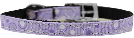 Retro Nylon Dog Collar with classic buckle 3/8" Lavender Size 10